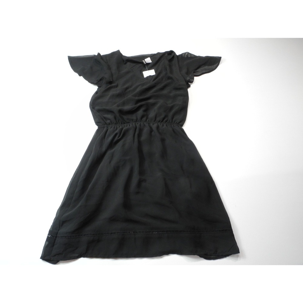 H&M Divided Dress Womens Small Flutter Sleeve Sheer Lined Mini Elegant Party